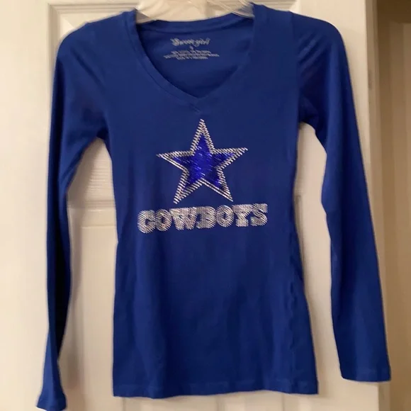 Dallas Cowboys FIRM PRICE Custom bling shirt size small fits small and XS - Picture 6 of 6